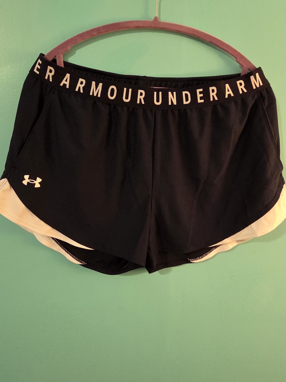 Under Armour Black and White Women's Athletic Shorts